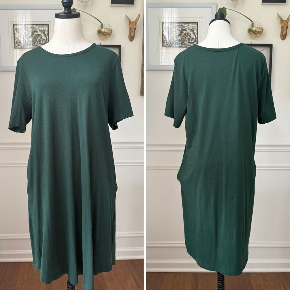 Universal Standard Tshirt Dress Pockets Emerald Green XS 12 10